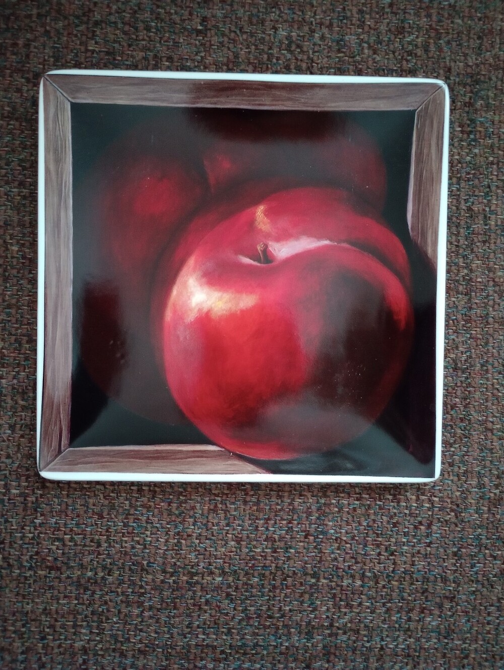 Certified International Fruit Gallery Collection 8" Square Apple Pattern Plate